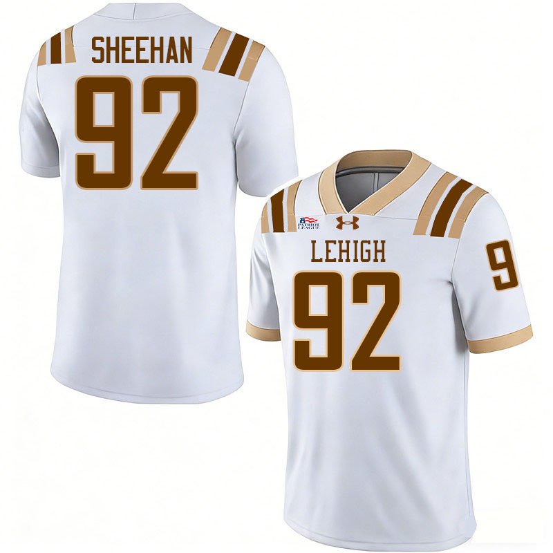 Lehigh Mountain Hawks #92 Dillon Sheehan College Football Jerseys,Uniforms-White